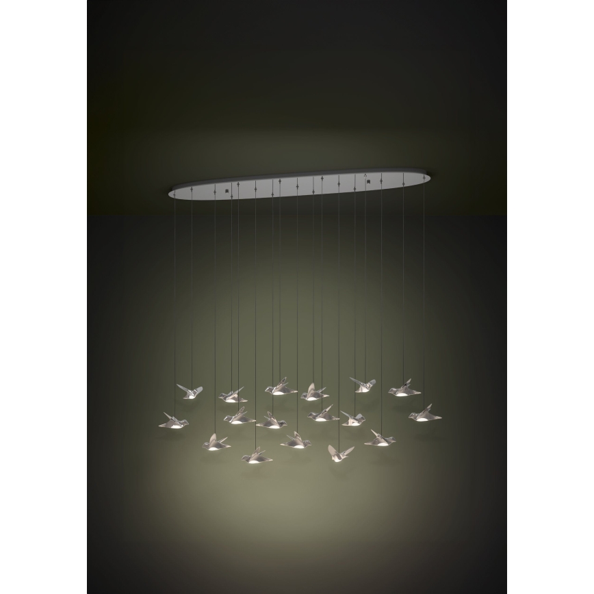 Eglo - LED prigušiva luster na sajli 17xLED/3W/230V 3000K sjajni hrom