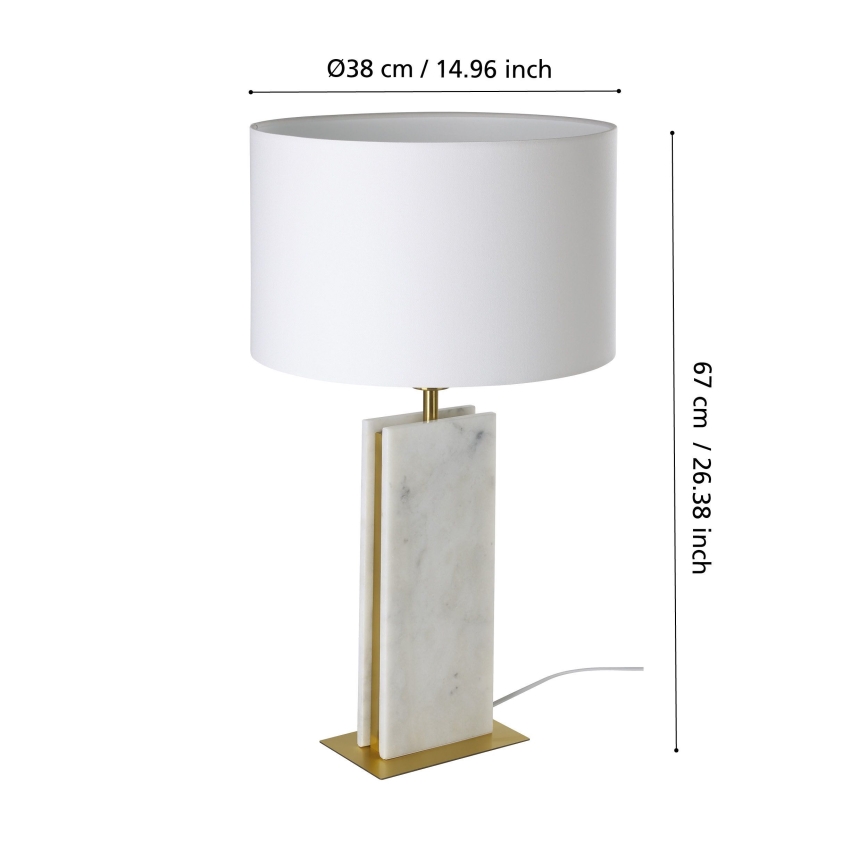 Eglo - Stona lampa 1xE27/40W/230V bela