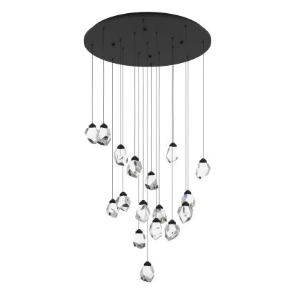 Eglo - LED prigušiva luster na sajli 17xLED/3W/230V 3000K crna/prozirna