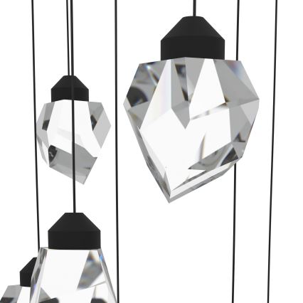 Eglo - LED prigušiva luster na sajli 17xLED/3W/230V 3000K crna/prozirna