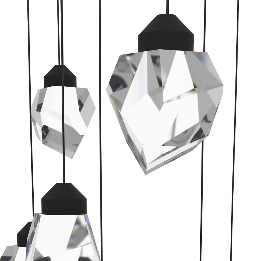Eglo - LED prigušiva luster na sajli 17xLED/3W/230V 3000K crna/prozirna