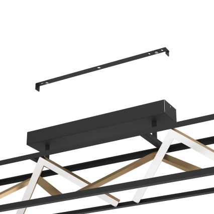 Eglo - LED prigušiva plafonski luster LED/45W/230V 2700-6500K crna/zlatna + daljinski upravljač