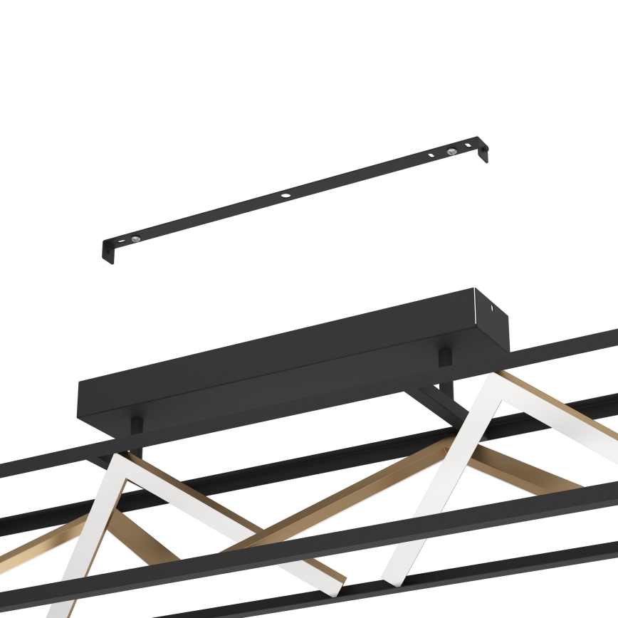 Eglo - LED prigušiva plafonski luster LED/45W/230V 2700-6500K crna/zlatna + daljinski upravljač