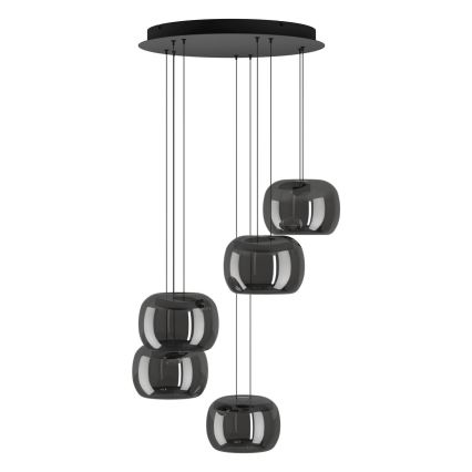 Eglo - LED prigušiva luster na sajli 5xLED/5,8W/230V crna/zadimljeno