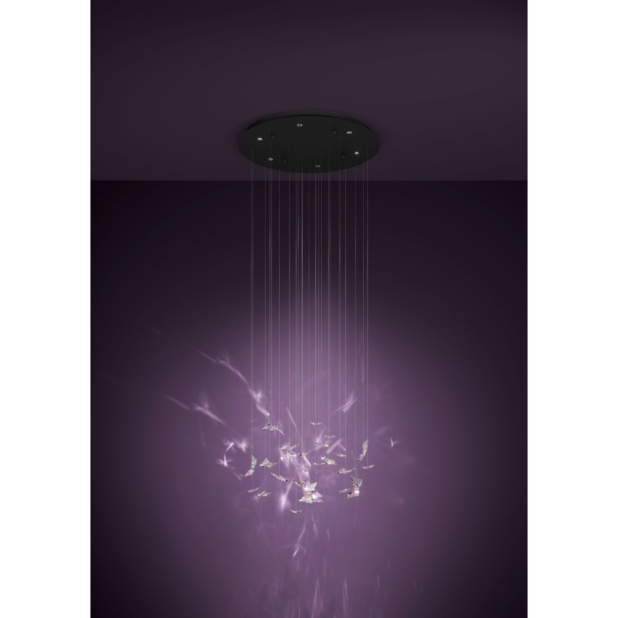 Eglo - LED prigušiva luster na sajli 6xLED/4,2W/230V crna/prozirna