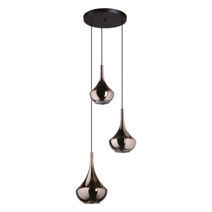 Eglo - Luster na sajli 3xE27/28W/230V bakarne boje