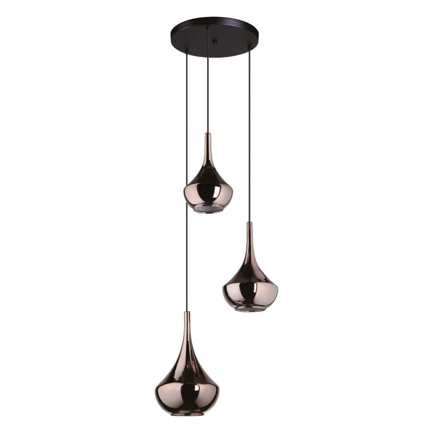 Eglo - Luster na sajli 3xE27/28W/230V bakarne boje