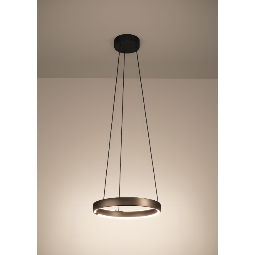 Eglo - LED prigušiva luster na sajli sa senzorom pokreta 2xLED/25W/230V 2200-6500K pr. 80 cm braon