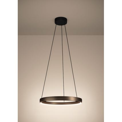 Eglo - LED prigušiva luster na sajli sa senzorom pokreta 2xLED/19W/230V 2200-6500K prečnik 55 cm braon