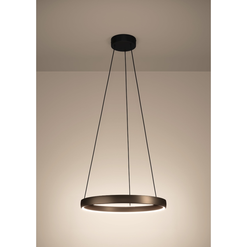 Eglo - LED prigušiva luster na sajli sa senzorom pokreta 2xLED/19W/230V 2200-6500K prečnik 55 cm braon