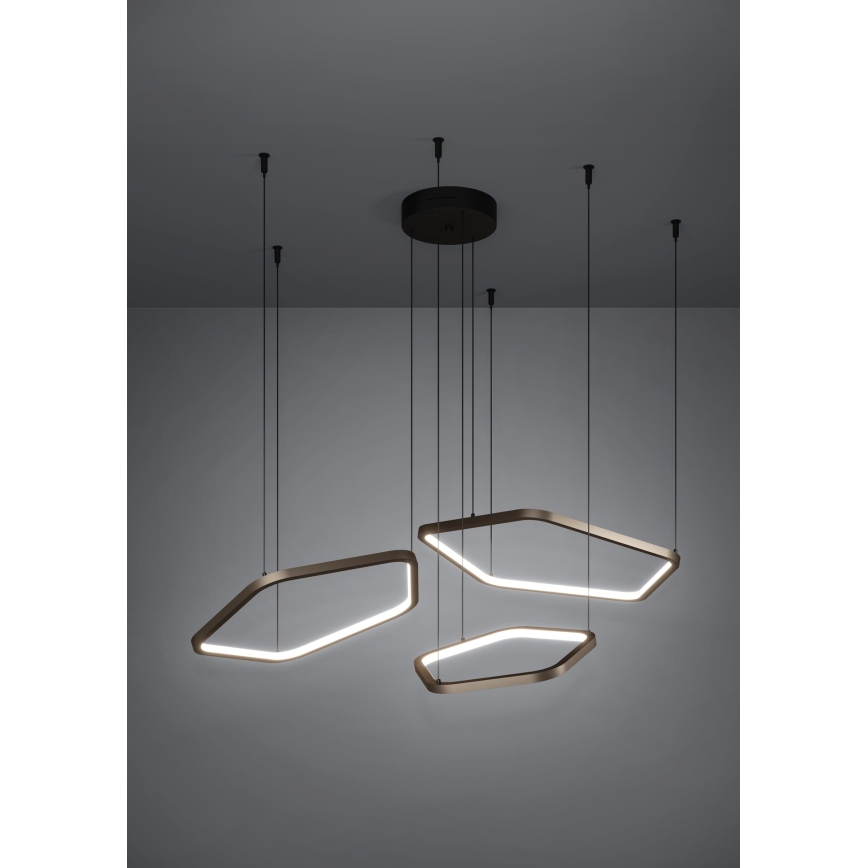 Eglo - LED prigušiva luster na sajli LED/50W/230V mesing + daljinski upravljač