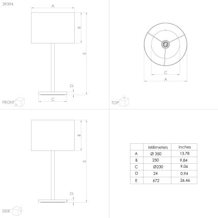 Eglo - Stona lampa 1xE27/60W/230V bakarna