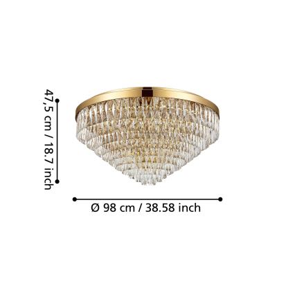 Eglo - Plafonska lampa 25xE14/40W/230V zlatna
