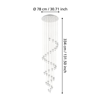 Eglo - LED luster na sajli, prigušiva, 40xLED/1,8W/230V