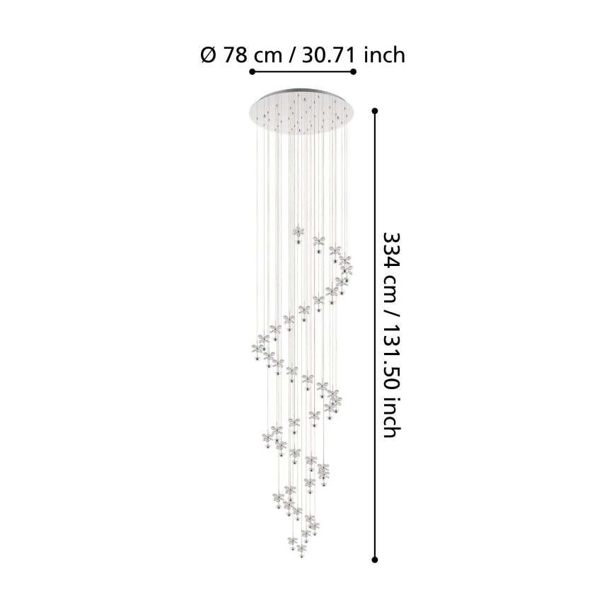 Eglo - LED luster na sajli, prigušiva, 40xLED/1,8W/230V