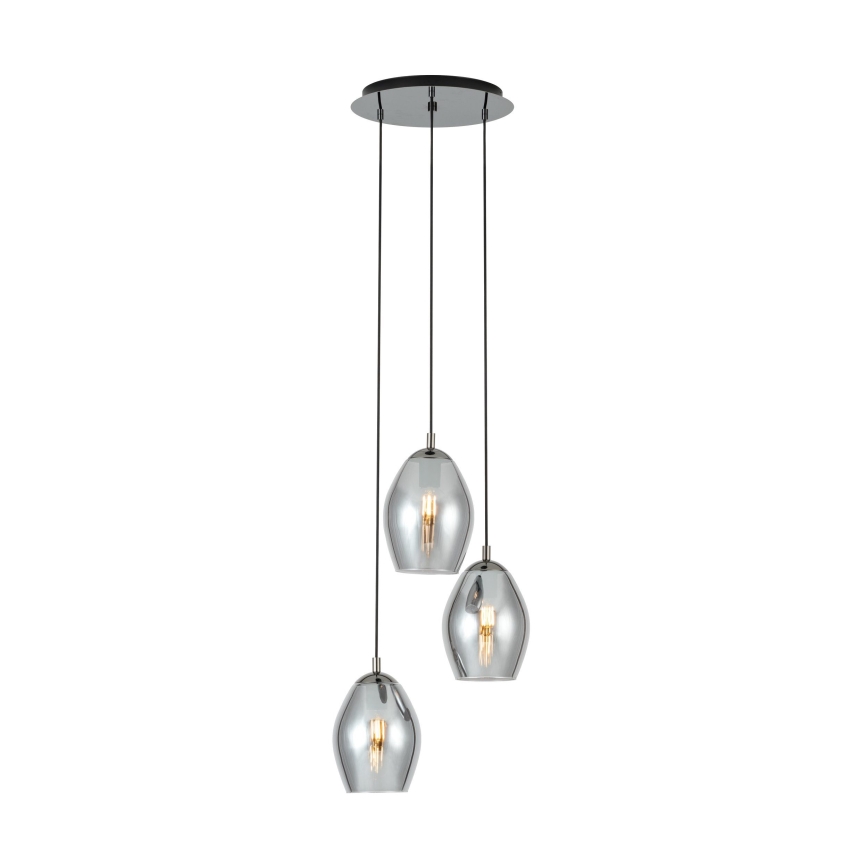 Eglo - Luster na sajli 3xE27/60W/230V zadimljeno