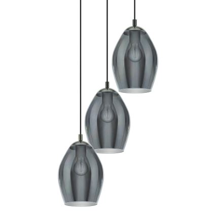 Eglo - Luster na sajli 3xE27/60W/230V zadimljeno