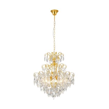 Eglo - Zlatni luster na lancu 5xE14/25W/230V
