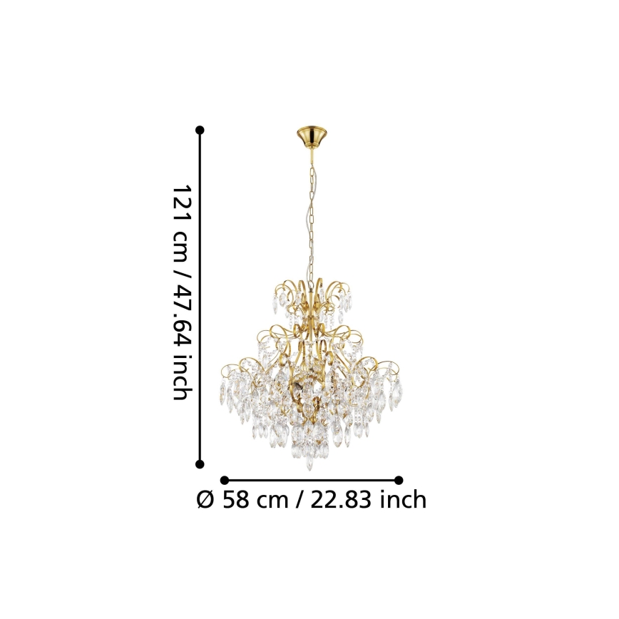 Eglo - Zlatni luster na lancu 5xE14/25W/230V