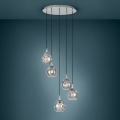 Eglo 39682 - Luster na sajli BREGALLA 5xE27/40W/230V crna/dimljena