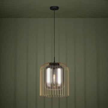 Eglo 39695 - Luster na sajli CAMINATA 1xE27/40W/230V crna/zlatna