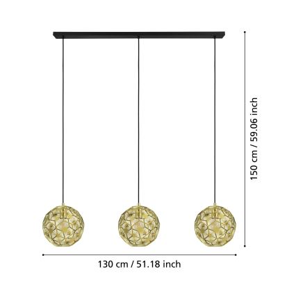 Eglo - Luster na sajli 3xE27/60W/230V
