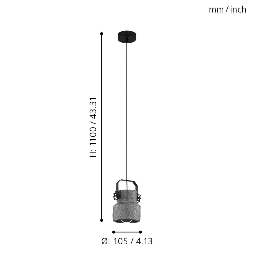 Eglo 39854 - Luster na sajli HILCOTT 1xE27/40W/230V