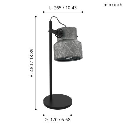 Eglo - Stona lampa 1xE27/40W/230V