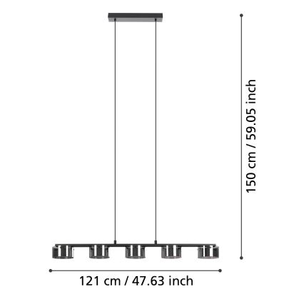 Eglo - LED prigušiva luster na sajli 5xLED/5,4W/230V