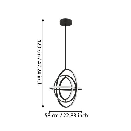 Eglo - LED luster na sajli LED/44W/230V