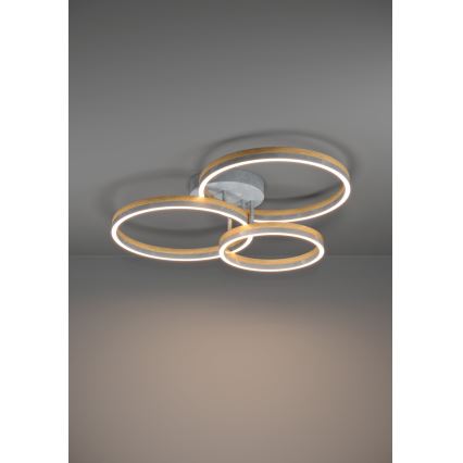 Eglo - LED prigušiva prislonjen plafonski luster LED/12,5W/230V + 2xLED/15,5W 3000K siva/hrast