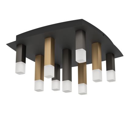 Eglo - LED prigušiva stropna svetiljka 9xLED/3,1W/230V 3000K antracit/zlatna