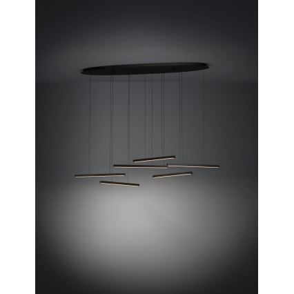 Eglo - LED prigušiva luster na sajli 6xLED/8,4W/230V 3000K crna