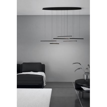 Eglo - LED prigušiva luster na sajli 6xLED/8,4W/230V 3000K crna