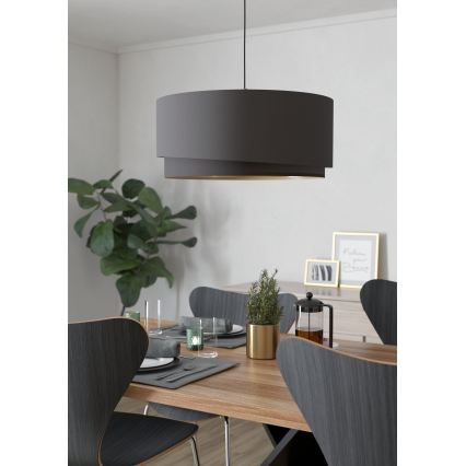 Eglo 39931 - Luster na sajli MANDERLINE 1xE27/40W/230V braon/zlatna