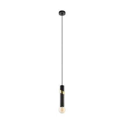 Eglo - Luster na sajli 1xE27/40W/230V crna/zlatna