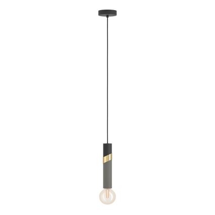 Eglo - Luster na sajli 1xE27/40W/230V crna/zlatna