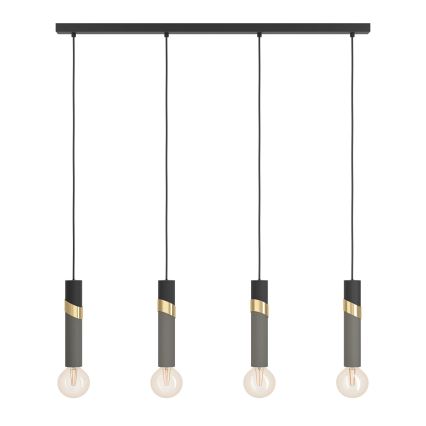 Eglo - Luster na sajli 4xE27/40W/230V crna/zlatna