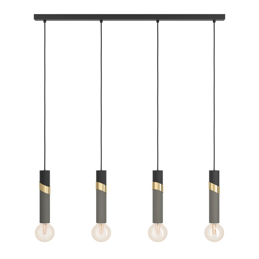 Eglo - Luster na sajli 4xE27/40W/230V crna/zlatna