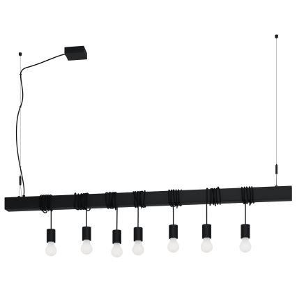 Eglo - Luster na sajli TOWNSHEND 7xE27/40W/230V, crne boje