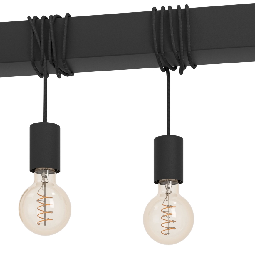 Eglo - Luster na sajli TOWNSHEND 7xE27/40W/230V, crne boje