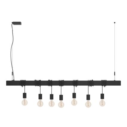 Eglo - Luster na sajli TOWNSHEND 7xE27/40W/230V, crne boje