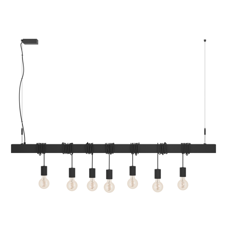 Eglo - Luster na sajli TOWNSHEND 7xE27/40W/230V, crne boje