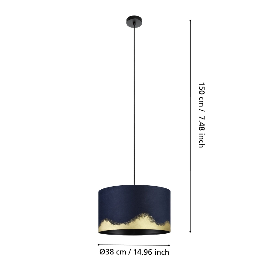 Eglo - Luster na sajli 1xE27/40W/230V, prečnik 38 cm, plavo/zlatno