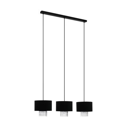 Eglo - Luster na lanku 3xE27/40W/230V crna