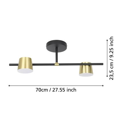 Eglo - LED plafonski luster 2xGU10/4,6W/230V 3000K zlatni