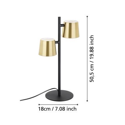 Eglo - LED stona lampa 2xGU10/4,6W/230V 3000K zlatna