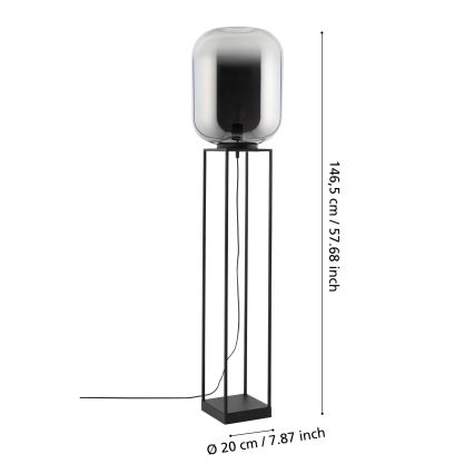 Eglo - Podna lampa 1xE27/40W/230V dimljena