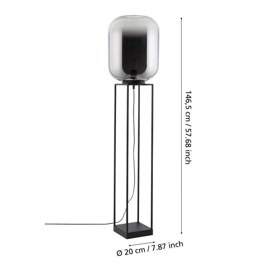 Eglo - Podna lampa 1xE27/40W/230V dimljena