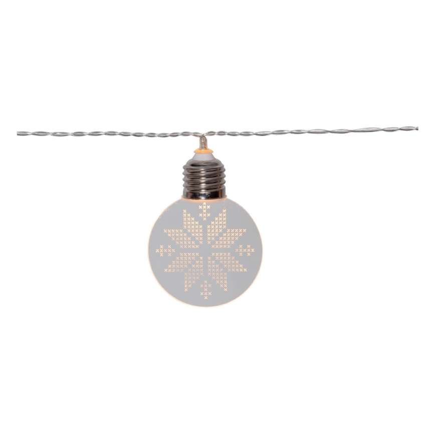 Eglo 411112 - LED lanac ORNAMENT 10xLED/3xAA 2,4m toplo belo svetlo